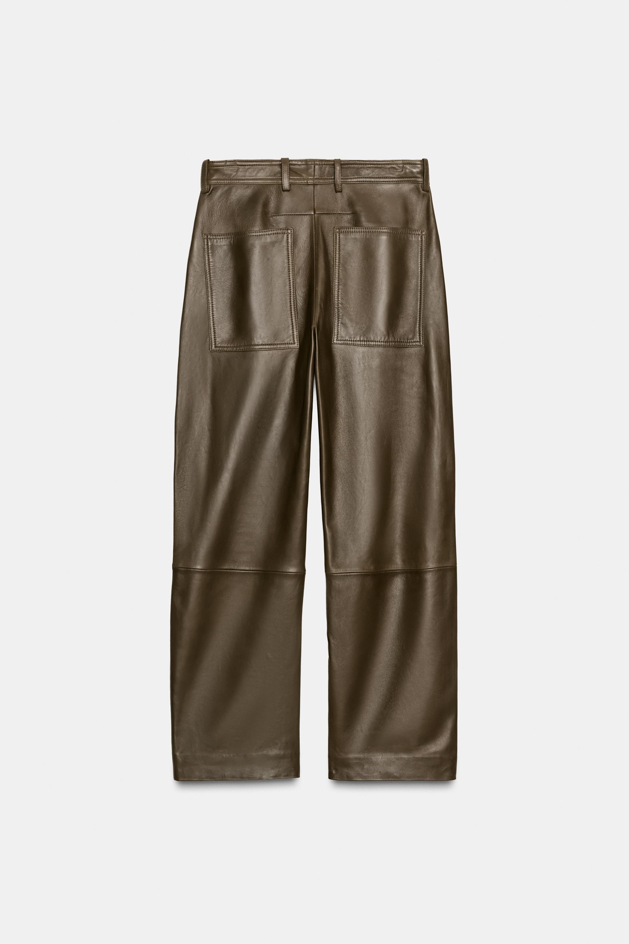 STRAIGHT LEATHER PANTS ZW COLLECTION LIMITED EDITION